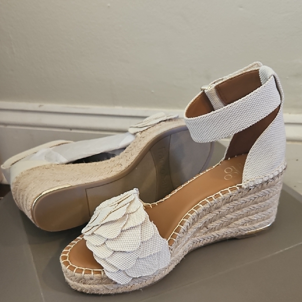 White Espadrille Wedge Shoes